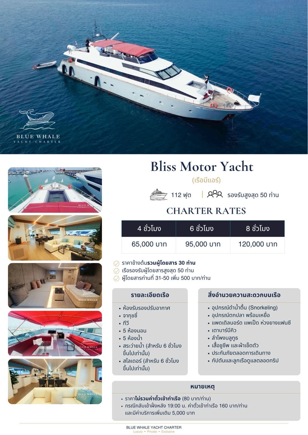 Bliss Motor Yacht exterior, supplied business poster